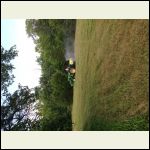 Spraying the 3 acre open food plot Spraying the 3 acre open food plot
