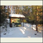 Shed, winter, before sunset