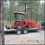 Loaded back on trailer for home trip Loaded back on trailer for home trip