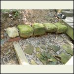 Small section of gravel flagstone path