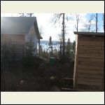 Outhouse and back of cabin looking wsw