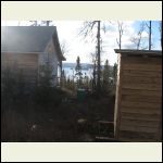 Outhouse and back of cabin looking wsw Outhouse and back of cabin looking wsw