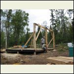 South bent in place - held by temporary gusset South bent in place - held by temporary gusset