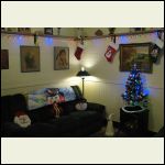 Inside living room at Christmas