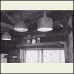 Kitchen shelves in black and white