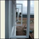 Casement windows open.