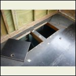 Looking down into the hatch.