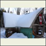 cabin under snow