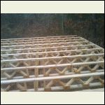 homemade floor trusses assemble in my garage, man that was alot of work!