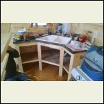 Kitchen counter top with sink installed