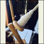 spinning wool on my little meggie