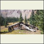 Collapsed mining cabin