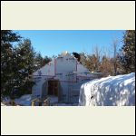 Gable Sheathing done, Fly Rafters being installed