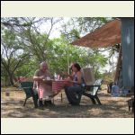 eating breakfast outdoors