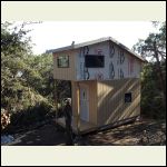 Painted rafters and siding