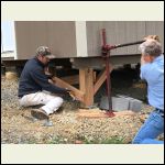 Placing the pre-built framing Placing the pre-built framing