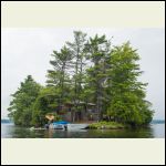 Swimming at the dock, cottage in background