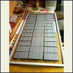 Solar cells on glass panel