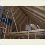 Exposed rafters with decking Exposed rafters with decking