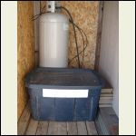 Home-made insulated & vented battery box. This is an outside shed with ample ventilation.