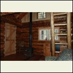 Woodstove and dutch door