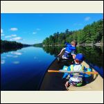 My two boys first rip on the canoe