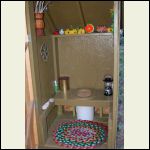 decorated outhouse