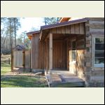 outdoor shower (taken after media blasting on logs)