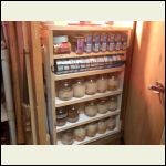 Open closet/first swing out shelf Open closet/first swing out shelf