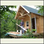 cutting the red pine flooring