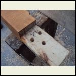 Tenon (after drilling holes for drawboring)