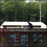 Cladding the roof in solid pine