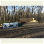 The lumber pile prior to the first construction day.