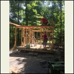 Putting down the floor on the front loft