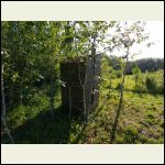 Outhouse showing stack Outhouse showing stack
