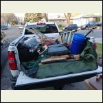 Truck nearly loaded for trip Truck nearly loaded for trip