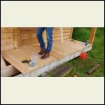 Cedar decking on porch