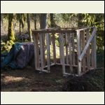 crap studs become wood shed