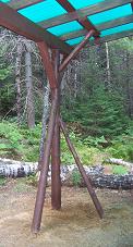 Building Small Cabin - Veranda / Gazebo - Tripod Post Picture